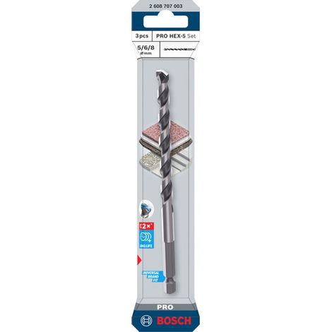Bosch PRO Bohrer HEX-5-Set, 5x100, 6x100, 8x150 mm, 3-tlg.