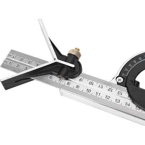 Règle d'angle multifonctionnelle en acier inoxydable, règle d'angle universelle pour le travail du bois (1/5)