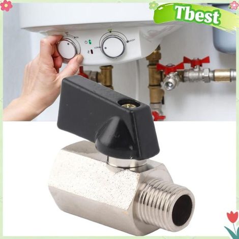 Tbest Vanne à gaz Robinet à gaz à bille, filetage mâle et femelle, sablage en laiton épais pour l'eau du robinet piscine essence (1/5)