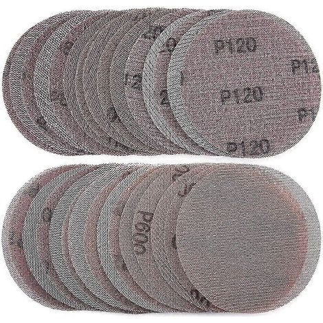 30 Schleifscheiben aus Netzgewebe, 125 mm, Körnung 80–600, mit Klettverschluss, für Schleifmaschinen. Neue Ersatzscheiben. (1/5)