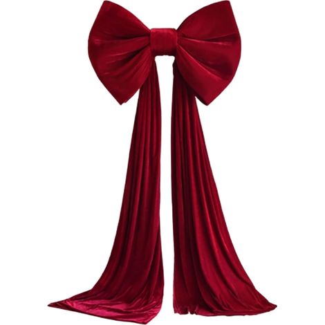 Arcs rouges extra-larges 24 x 102 pouces, velours, pour décoration sommet sapin (1/4)