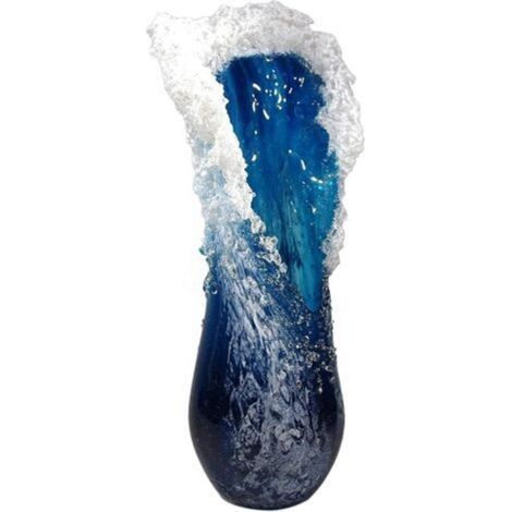 Majestic Wave Vasenkollektion, wunderschöne Wave Fusion Glasvase, hübscher kleiner 10 cm Harzblumentopf (1/5)