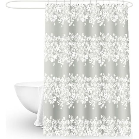 Lot de 2 Rideaux Occultants Isolants Thermiques - Motif Lignes Argenté sur Fond Bleu Marine - à Oeillets - 140x245cm - pour Salon/Intérieur (1/4)
