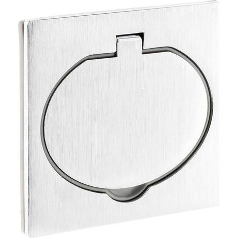 1 Prise De Sol 2P+T 16A, Aluminium Brossé, IP44, Clapet 90°, Pour Terrasse Et Cuisine (1/5)