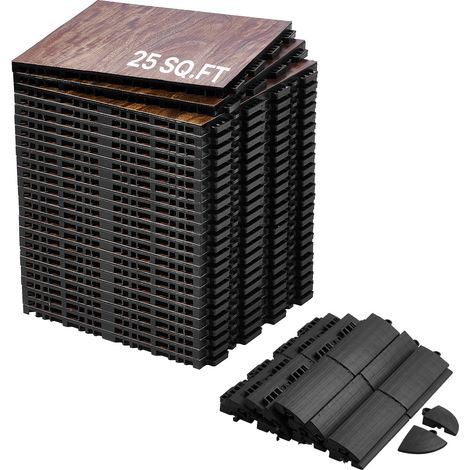 VEVOR Piastrelle per Pista da Ballo, 315 x 315 x 17,2 mm Pista da Ballo ad Incastro da 25 Pezzi, Pista per Pratica di Danza Portatile con Base Imbottita, Venature di Legno di Quercia, 2,32 m²/Scatola