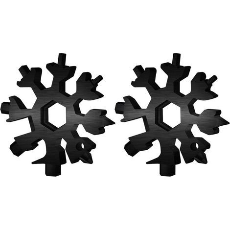 18-in-1-Multitool in Schneeflockenform – Ideal zum Angeln, Wandern und für andere Outdoor-Aktivitäten – 2er-Pack, Schwarz (1/5)