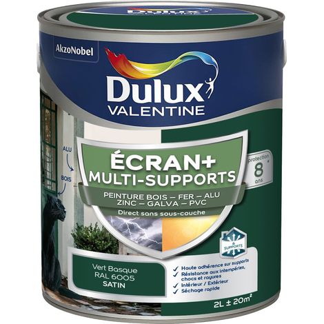 ECRAN+ MULTI-SUPPORTS EXTERIEURE - Peinture en Phase Aqueuse Éxtérieur - Satin Vert Pays Basque 2 L - Dulux Valentine
