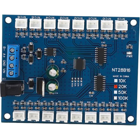 Unité d'acquisition de température RS485 à 16 canaux, Modbus RTU, enregistrement sans papier 20K (1/5)