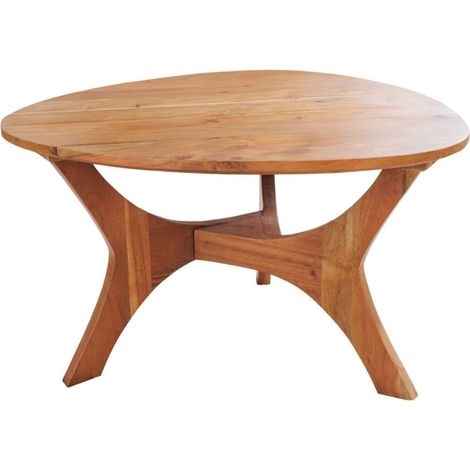 Runder Couchtisch ABITTA 70 cm aus Akazienholz – Moderner Couchtisch aus Massivholz