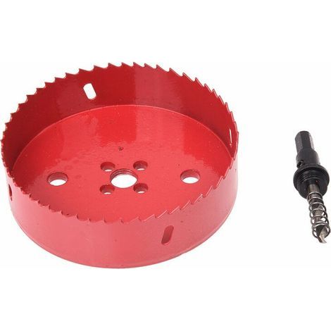 Scie cloche 125 mm avec couronne de forage pour plaque en liège. plaque en plastique. plaques de plâtre. matériaux de cloison sèche. bois. métaux (1/5)