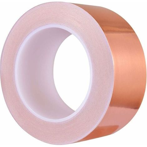 Copper Tape 30m x 50mm, Premium Copper Foil Tape EMC Shielding Tape for EMI Shielding, Craft, Slug Remover, Electrical Repair, Paper Circuits,Résistance aux hautes températures (1/4)
