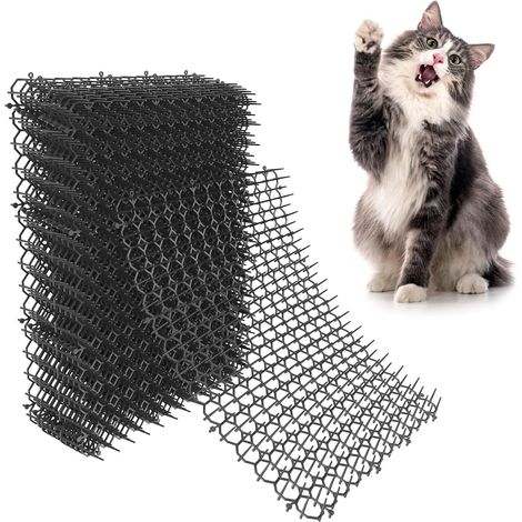 Tapis Répulsif pour Chats - Lot de 12 - 34 x 42 x 2,7 cm - Dissuasif avec Picots - Pour Intérieur et Extérieur - Protège Plantes et Meubles (1/5)