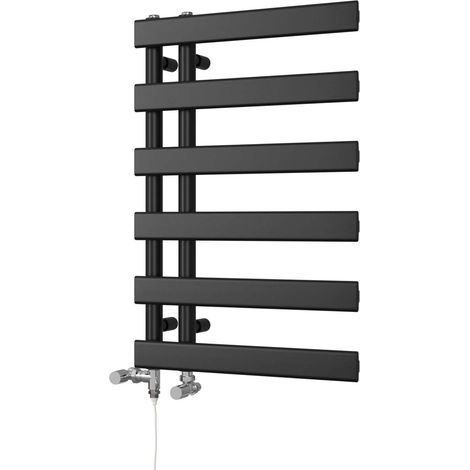 Agar - Black Dual Fuel Towel Rail H748mm x W500mm Standard (1/3)
