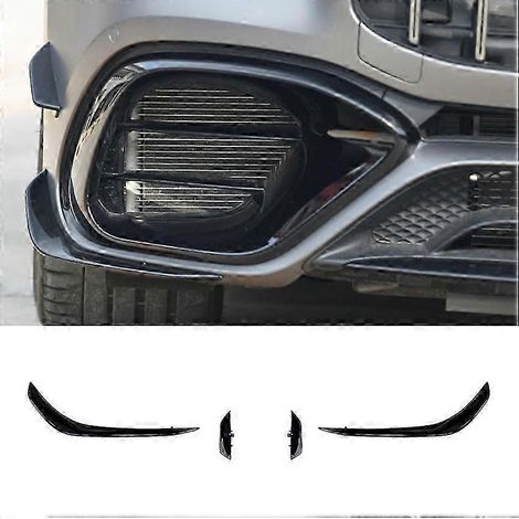 Spoiler de pare-chocs avant compatible avec CLA45 AMG C118 2020-2021, noir brillant, avec feux antibrouillard décoratifs. WHBYV (1/4)
