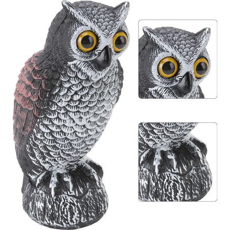 Effaroucheur d'Oiseaux Hibou en Plastique pour Jardin - Répulsif Anti-Oiseaux Résistant à l'Eau et aux UV