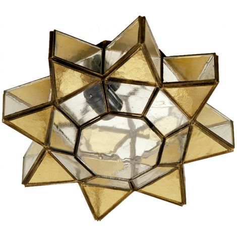 FAB 2,961-AMBER Decken- / Wandleuchte 1 Licht Amber / Leder 12X35X35