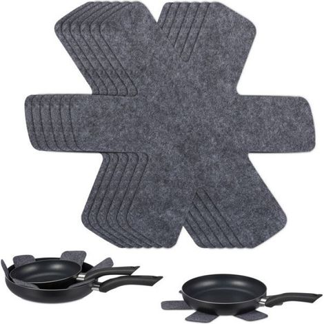 Separateur De Casserole - Feutre 38 X 30 Cm - Pour Empilage Poêles Et Casseroles - Résistant Chaleur Jusqu'à 180 °C - Lot De 8 (1/5)