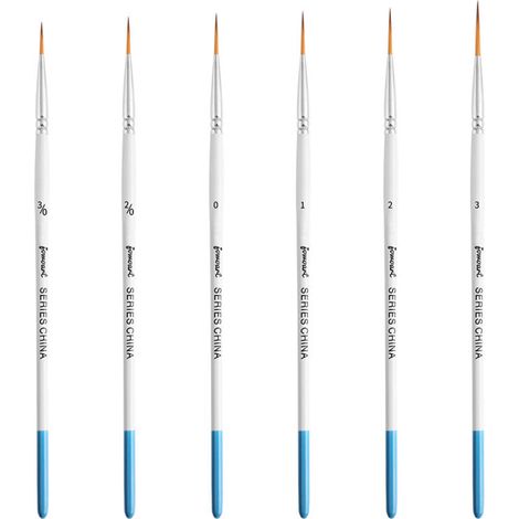 Juego de 6 pinceles para pintar líneas finas y largas, briznas de hierba, cabello y más. Pinceles para pinturas acrílicas, acuarelas, óleos y gouache.