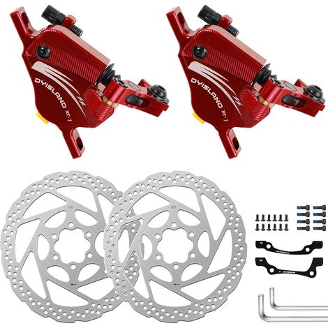 XT-7 Etriers de Freins à disques hydrauliques, étriers de Freins Avant et arrière à tirage par câble pour VTT/vélo de Montagne/vélo de Route/vélos électriques. (1/5)