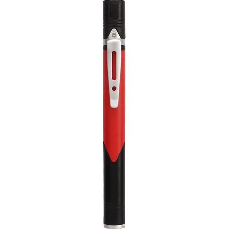 Stylo lampe LED portable à 3 sources lumineuses et 4 modes d'éclairage, rechargeable par USB, étanche IPX4, avec clip pour stylo, rouge, idéal pour les médecins et les infirmières. (1/5)