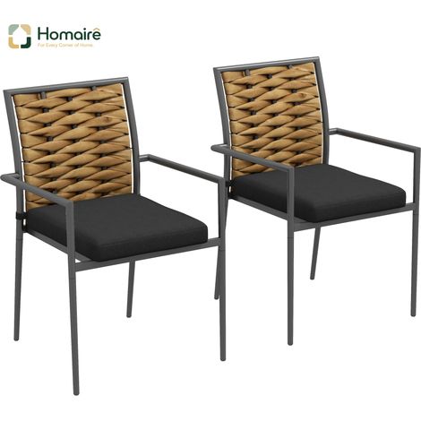 HOMAIRE Gartenstühle Outdoor wetterbeständig modernes Design Schwarz