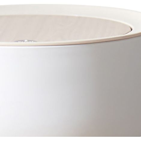 Mini corbeille de bureau blanche avec couvercle, poubelle de table haute pour chambre à coucher, seau de rangement mignon et compact, modèle réduit pour maison (1/5)