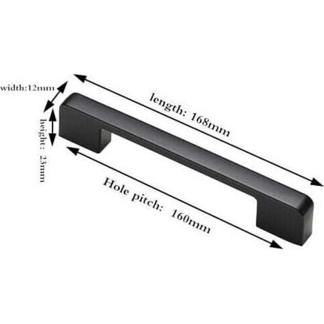ALLIANDIS10pcs poignées de porte noir en Alliage de Aluminium Poignées T Bar Bâton Cuisine Armoire Entraxe de Trous 160mm