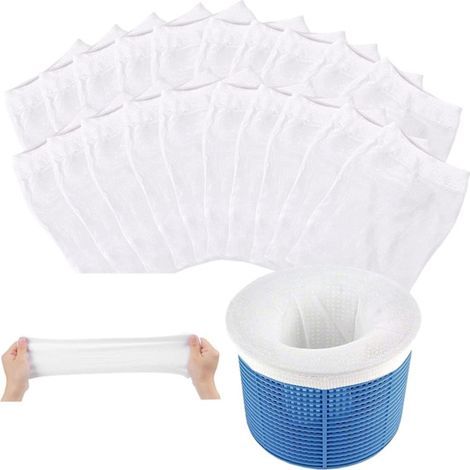 Pack of 20 pool skimmers/filter nets – Reusable filter socks for removing debris and leaves from the pool – AquaForge (1/2)