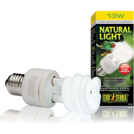 ExoTerra Repti Glo Compact 2.0 13W Attacco E27 - Lampada per terrari a spettro completo (1/2)