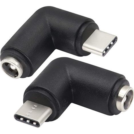 (2er-Pack/Typ C) 90-Grad-Typ-C-USB-Stecker auf DC 5,5 x 2,1 mm Buchse, DC-Hohlstecker, Netzteil, Typ-C-USB-Anschluss, 5 V, für USB-Typ-C-Ladegerät