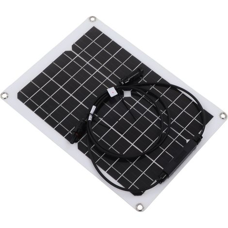 Panneau Solaire Souple Monocristallin Composants Photovoltaïques 15W Charge Batterie 12V Alimentation Portable pour Camping Maison Caravane (1/5)