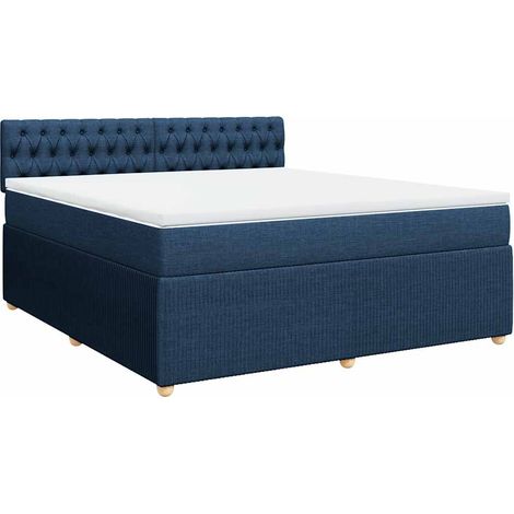 Maison Exclusive - Cama box spring con colchón tela azul 180x200 (1/5)