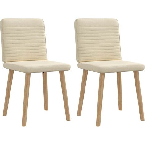 Esszimmerstühle 2 Stk. Creme Stoff