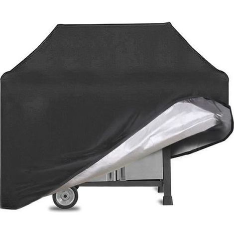 Weber Schwarze Anti-UV-Grillabdeckung 145x61x117 cm - Wasserdichter Schutz für Grills bis zu 58 Zoll (1/4)