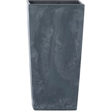 Maceta URBI SQUARE BETON EFFECT 4L., Con depósito, dimensiones (mm) 140x140x265, color Antracita (1/5)