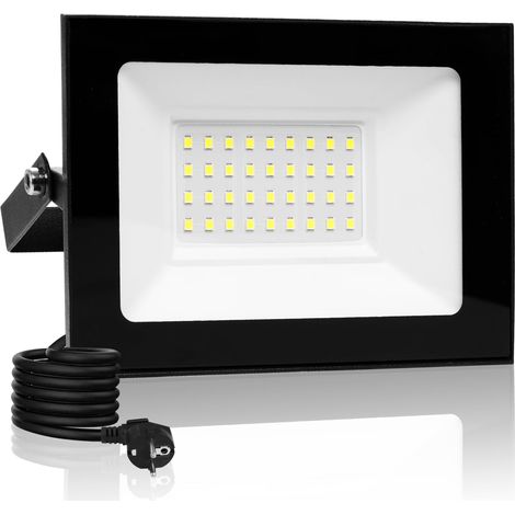 Projecteur LED 30W, 3000K Blanc chaud, IP66 Imperméable, Pour Terrasse, Jardin, Garage, Cour