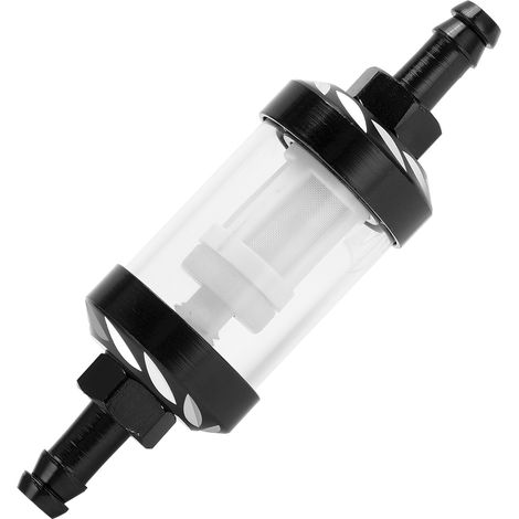 Kraftstofffilterelement aus Glas, Gehäuse aus Aluminiumlegierung, Ersatzteil für Pkw, ATV, SUV, Motorräder und Pitbikes, Schwarz (1/5)