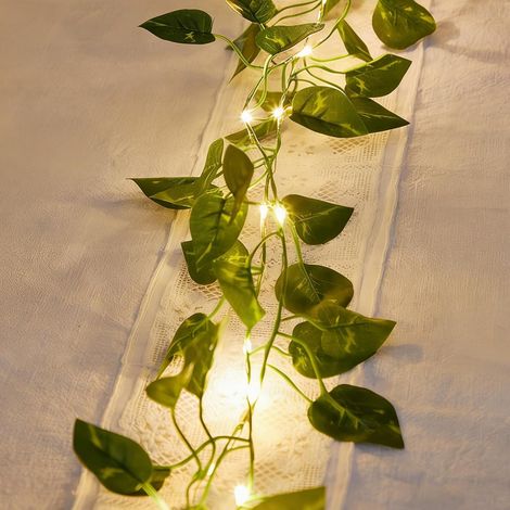 Guirlande lumineuse lierre 10 m – 100 LED, alimentation USB, – Vigne artificielle – Idéale pour mariage, jardin, balcon et fête – Éclairage décoratif (1/5)