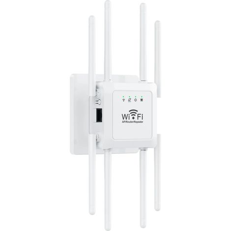 Répéteur WiFi (norme européenne blanche), 8 antennes, amplificateur de signal WiFi 2,4 GHz (1/5)