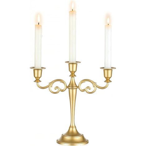 Chandelier Bougeoir à 3 Branches, Doré, Zinc (1/5)