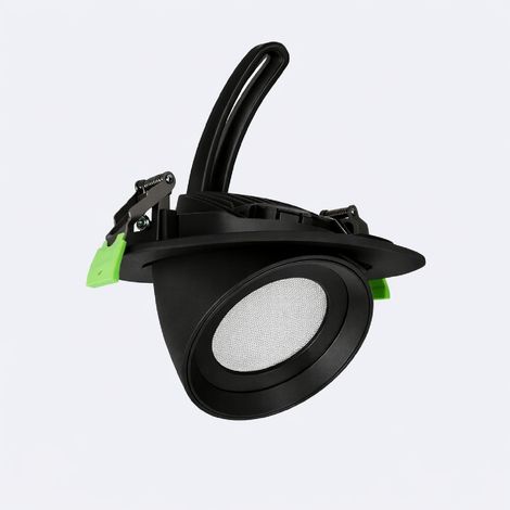 Downlight LED Circular Direccionable Chip  120 lm/W  Corte Ø 160 mm Negro 2700K - 4000K - 6000K Seleccionable 38 W (1/5)