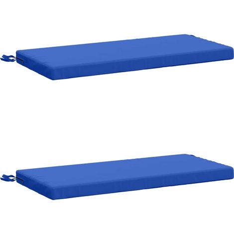 Coussins de banc 2 pièces SOEST 2 pc 100 % polyester Bleu royal vidaXL