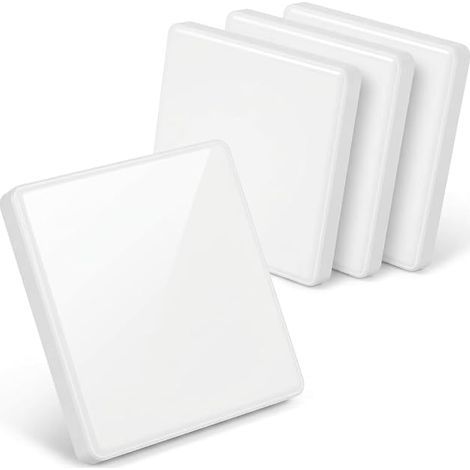 Cache Prise Murale Blanc 86mm, Plaque Obturateur Carrée pour Interrupteur et Prise Électrique, Couvercle de Finition Lisse en Plastique Rigide, Fixation Adhésive Facile Sans Perçage