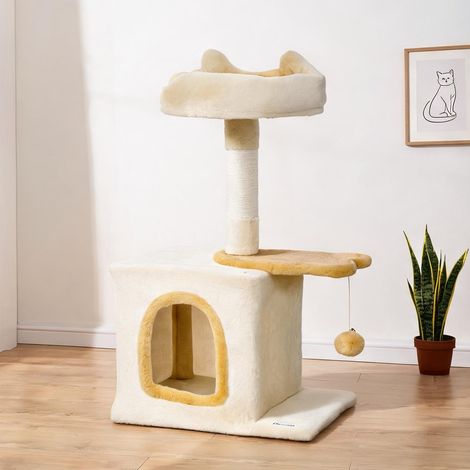 Arbre à chat beige en truciolare Poliestere 40 x 30 x 72 cm (1/5)