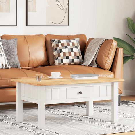 vidaXL Mesa de centro madera de pino estilo Panamá blanco 100x60x43,5 cm (1/5)