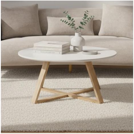 Mömax Couchtisch Mattia Eiche/Weiß MDF rund (1/5)