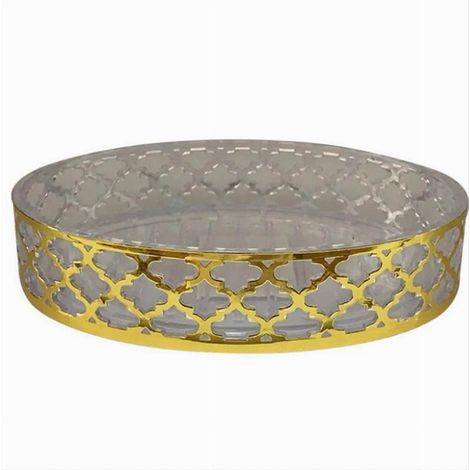 Cleafe - Piattino Porta Sapone Saponetta Accessorio Bagno Oro Stile Baracco Arredo 59105 - (1/3)