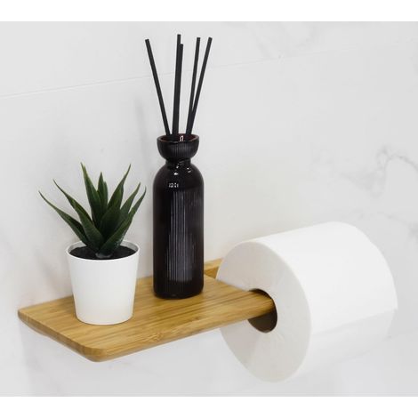 Porte Papier Toilette Mural Porte Rouleau en Nambou Support Papier Toilette Derouleur Papier Toilette Murale Bois Accessoire Salle de Bain (1/5)