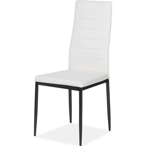 Pack de 6 sillas modelo Daniela tapizadas en polipiel blanco, 96cm(alto) 44cm(ancho) 44cm(largo) (1/2)