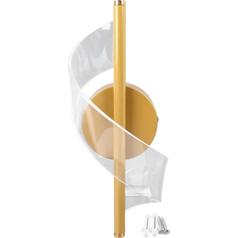 Ortviai Applique murale LED moderne en spirale 18 W, design ondulé en acrylique pour chambre, salon ou couloir – lumière chaude (1/5)